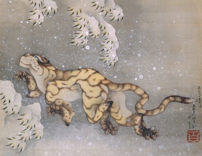 Tigre in una tempesta di neve da Katsushika Hokusai