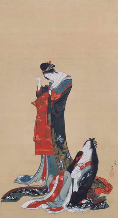 Due cortigiane, periodo Edo, c.1805 da Katsushika Hokusai