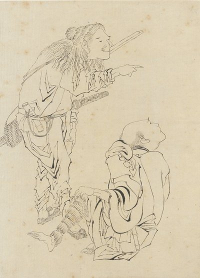 Due cacciatori, periodo Edo da Katsushika Hokusai