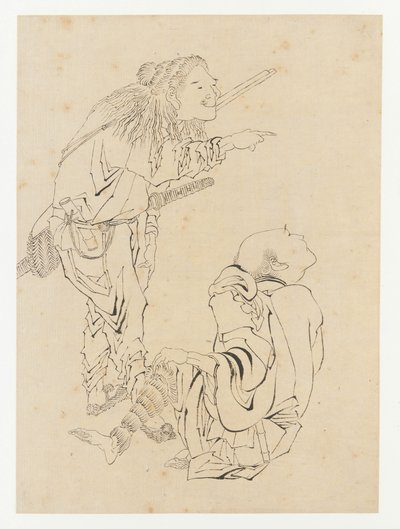Due cacciatori, periodo Edo da Katsushika Hokusai
