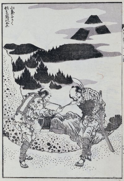 Due uomini, da un Manga (stampa a blocchi di legno a colori) da Katsushika Hokusai