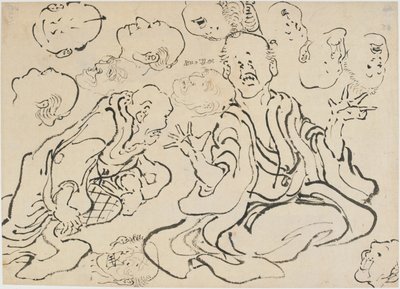 Volti vari, periodo Edo, ca. 1830 da Katsushika Hokusai
