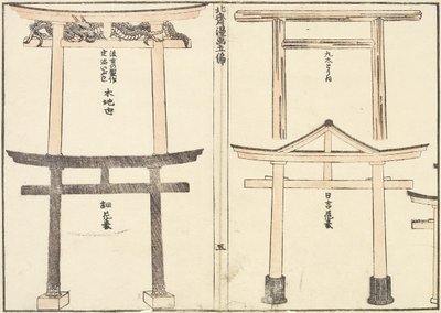 Vari tipi di Torii, 1816 da Katsushika Hokusai