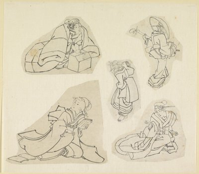 Cinque figure femminili da Katsushika Hokusai