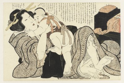 Donna con bambino da Katsushika Hokusai