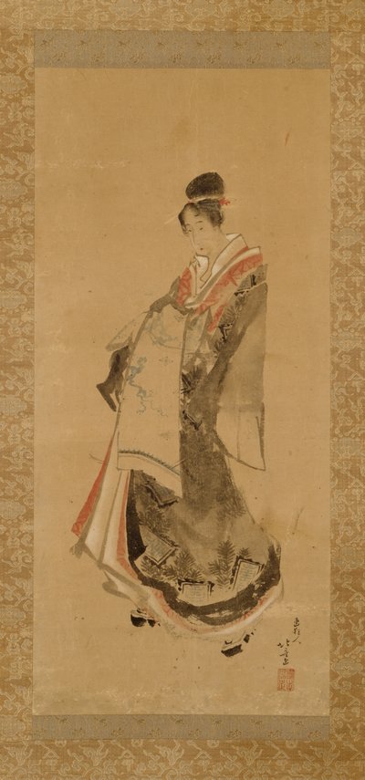 La cortigiana che cammina da Katsushika Hokusai