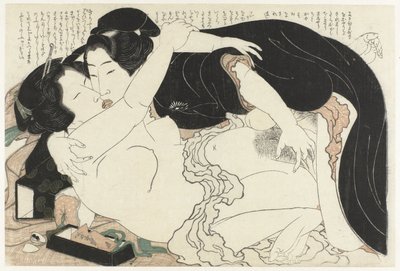 Vedova e giovane uomo da Katsushika Hokusai