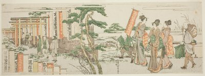 Donne in visita al santuario di Shoichii Taro Inari Daimyo da Katsushika Hokusai