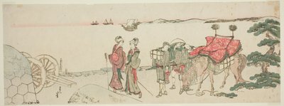 Donne e frequentatori della spiaggia di Tanakawa da Katsushika Hokusai