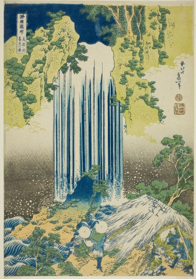 Cascate di Yoro nella provincia di Mino (Mino no Yoro no taki), dalla serie "Un tour delle cascate in varie province (Shokoku taki meguri)" da Katsushika Hokusai