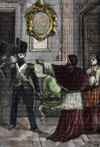 Il generale Radet rapisce Papa Pio VII rinchiuso nel Palazzo del Quirinale da Alec Hunter