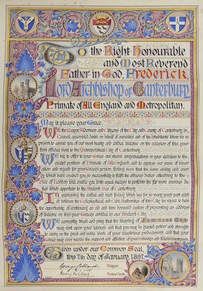 Indirizzo scritto di benvenuto all
