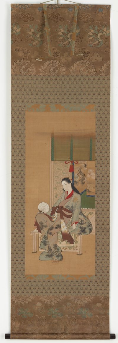 Una ragazza seduta su una veranda, periodo Edo, XVIII secolo da Kawamata Tsuneyuki