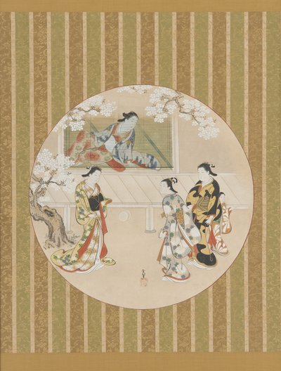 Parodia di una scena da Il Racconto di Genji, inizio XVIII secolo da Kawamata Tsuneyuki