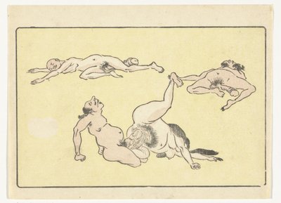Uomo e donna che copulano (la grande coda) da Kawanabe Kyosai