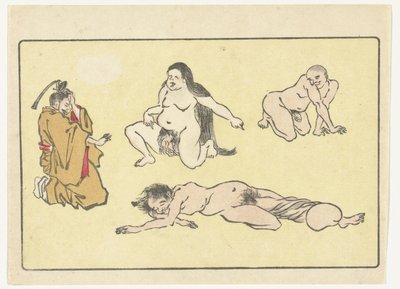 Cortigiano inginocchiato da Kawanabe Kyosai