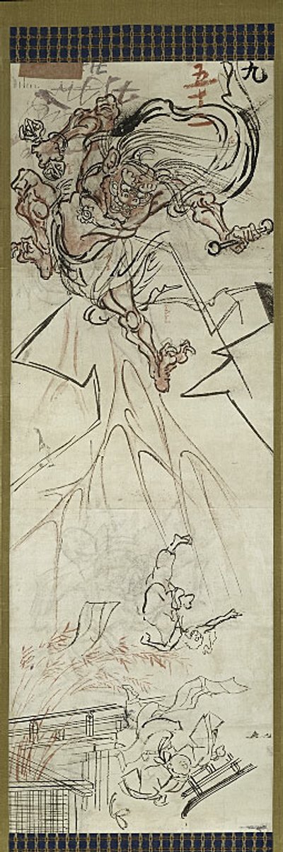 Dio fulmine, uno dei sei bozzetti da Kawanabe Kyosai