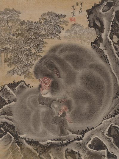 Scimmie, marzo 1888 da Kawanabe Kyosai