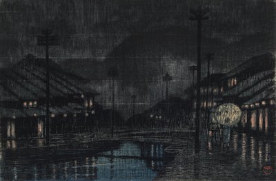 Pioggia serale a Tajima Kinosaki da Kawase Hasui