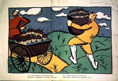 "Ai nostri alleati francesi.....", poster da Kazimir Severinovich Malevich