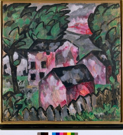 Paesaggio con case rosse da Kazimir Severinovich Malevich