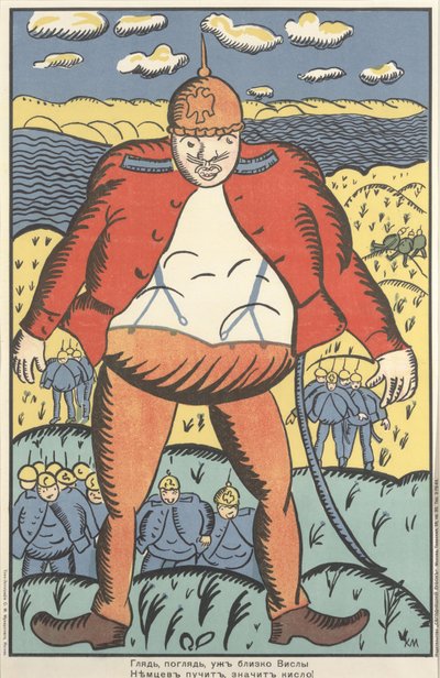 "Guarda, guarda, vicino alla Vistola. Le pance tedesche si stanno gonfiando. Quindi non si sentono così bene" da Kazimir Severinovich Malevich