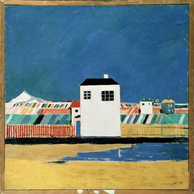 Paesaggio con una casa bianca da Kazimir Severinovich Malevich