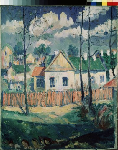 Primavera. Paesaggio con una piccola casa da Kazimir Severinovich Malevich