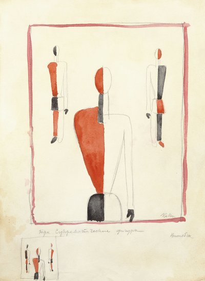 Tre figure suprematiste, c. 1921-2 da Kazimir Severinovich Malevich