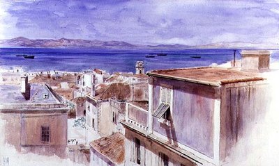 Gibilterra con la costa della Spagna oltre da Keeley Halswelle