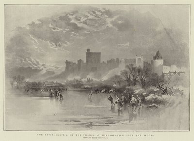 Il gelo, pattinaggio sul Tamigi a Windsor, vista dal Brocas da Keeley Halswelle