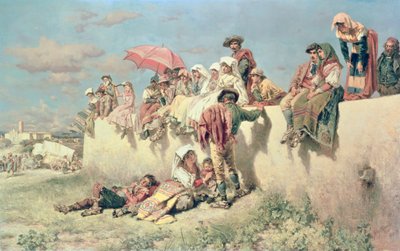 In attesa della benedizione fuori Roma, XIX secolo da Keeley Halswelle