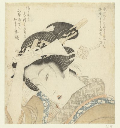 Geisha con plettro da Keisai Eisen (attributed to)