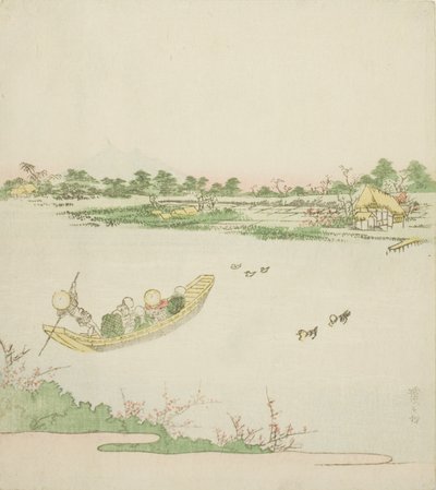 Un Traghetto che Attraversa il Fiume Sumida da Keisai Eisen