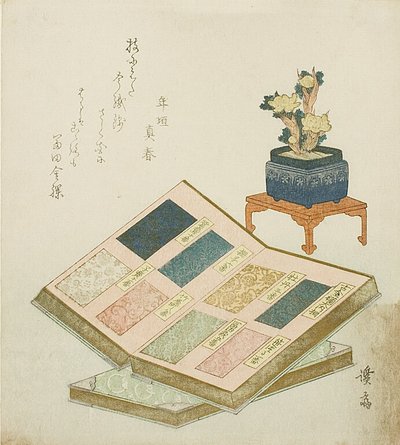 Libri campione di disegni di broccato da Keisai Eisen