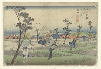 Veduta del Monte Fuji da Konosu (De stations van de Kisokaido, Kisoji eki) da Keisai Eisen