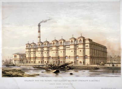 Granaio su Canada Wharf, Rotherhithe, Londra da Kell Brothers