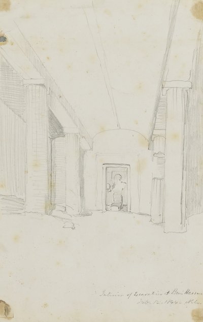Interno degli scavi di Beni Hassan, Egitto da Kellogg, Miner Kilbourne