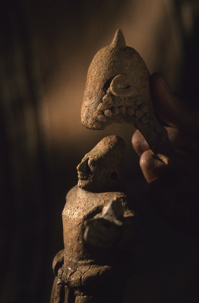 Artefatto, Cancuen, Guatemala, Arthur Demarest, Tomas Barrientos, Maya, palazzo, Periodo Classico, 2004 da Kenneth Garrett