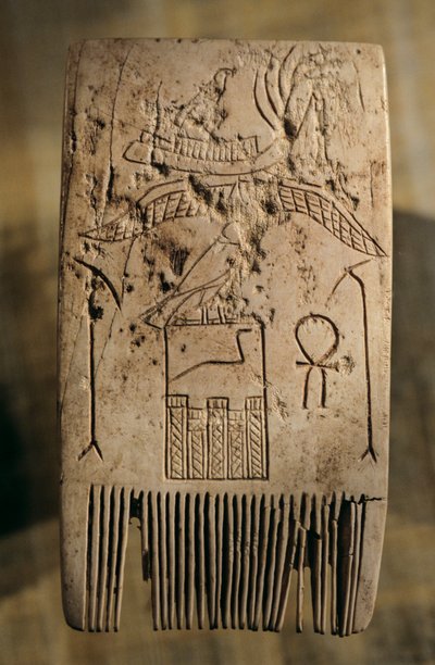 Pettine in avorio appartenente al sovrano della Prima Dinastia Djer, Abydos, Egitto da Kenneth Garrett