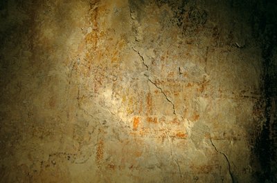 Guerriero di Teotihuacan, murale, Holmul, Guatemala, Maya, Francisco Estradabelli, Sufricaya, 2008 (foto) da Kenneth Garrett