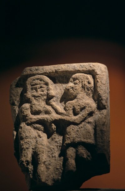 Urkesh, Impero Hurrita, Siria, 2400 a.C., Giorgio Buccellati, tavoletta di Enkidu e Gilgamesh in pietra da Kenneth Garrett