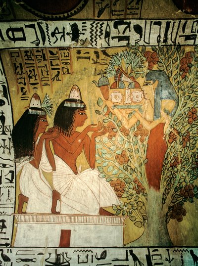 Valle dei Re, artista Sennedjem e sua moglie adorano davanti alla dea Hathor del, 2009 da Kenneth Garrett