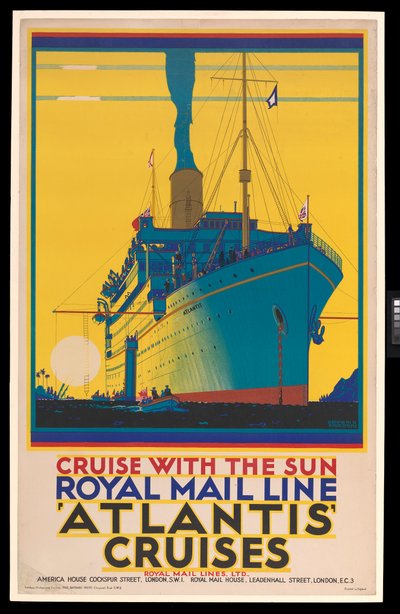 Poster di nave da crociera: Royal Mail Line, Crociere Atlantiche, 