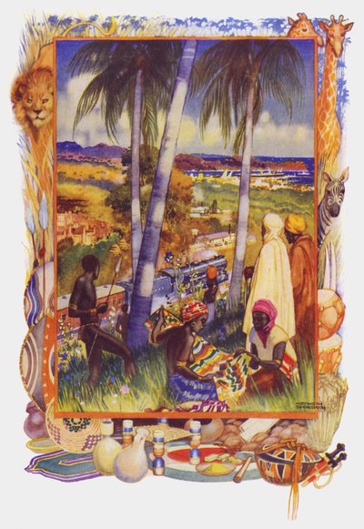 Africa orientale e occidentale (litografia a colori) da Kenneth Shoesmith