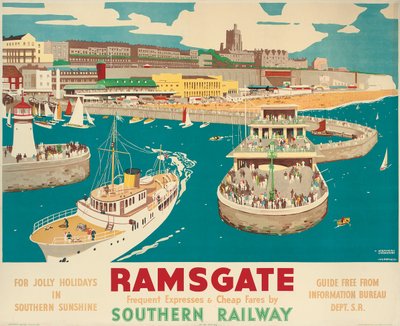 Poster della Southern Railway che pubblicizza Ramsgate da Kenneth Shoesmith and Verney L. Danvers