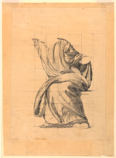 Studio di drappeggio per la figura della Pace in "La beneficenza della legge," Murale al tribunale della contea di Essex, Newark, New Jersey da Kenyon Cox