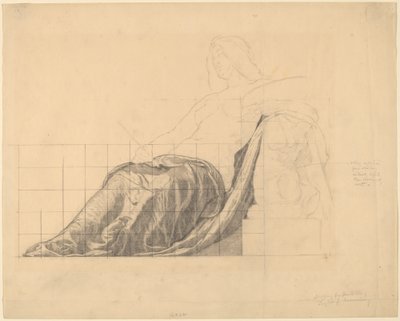 Studio di Drappeggio per Figura Femminile Distesa per "Pittura" da Kenyon Cox