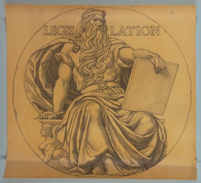 Legislazione, cartone per mosaico nella Rotonda del Campidoglio del Wisconsin da Kenyon Cox