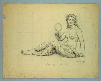 Studio di nudo di "Commedia" per fascia da Kenyon Cox